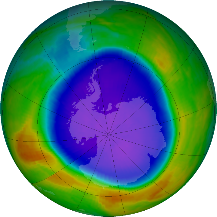 Antarctic ozone map for 28 September 1999